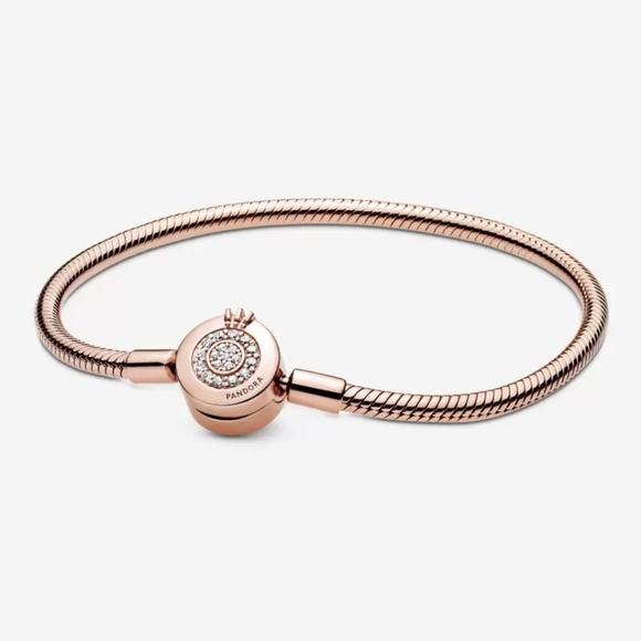 Pandora Jewelry - Pandora Moments Sparkling Crown O Snake Chain Bracelet